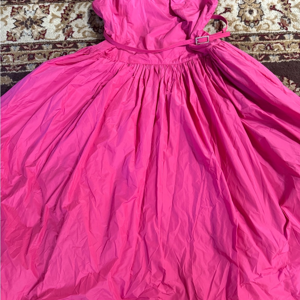 Karl Lagerfeld Hot Pink Fit-and-Flare Dress - Picture 2 of 9